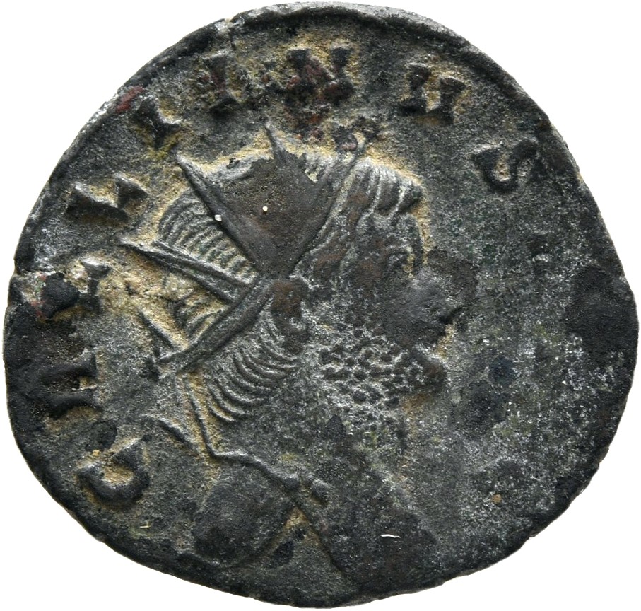 RIC V Gallienus 193 Gallienus obverse, Büste des Gallienus mit Strahlenkrone n. r. gewandt.