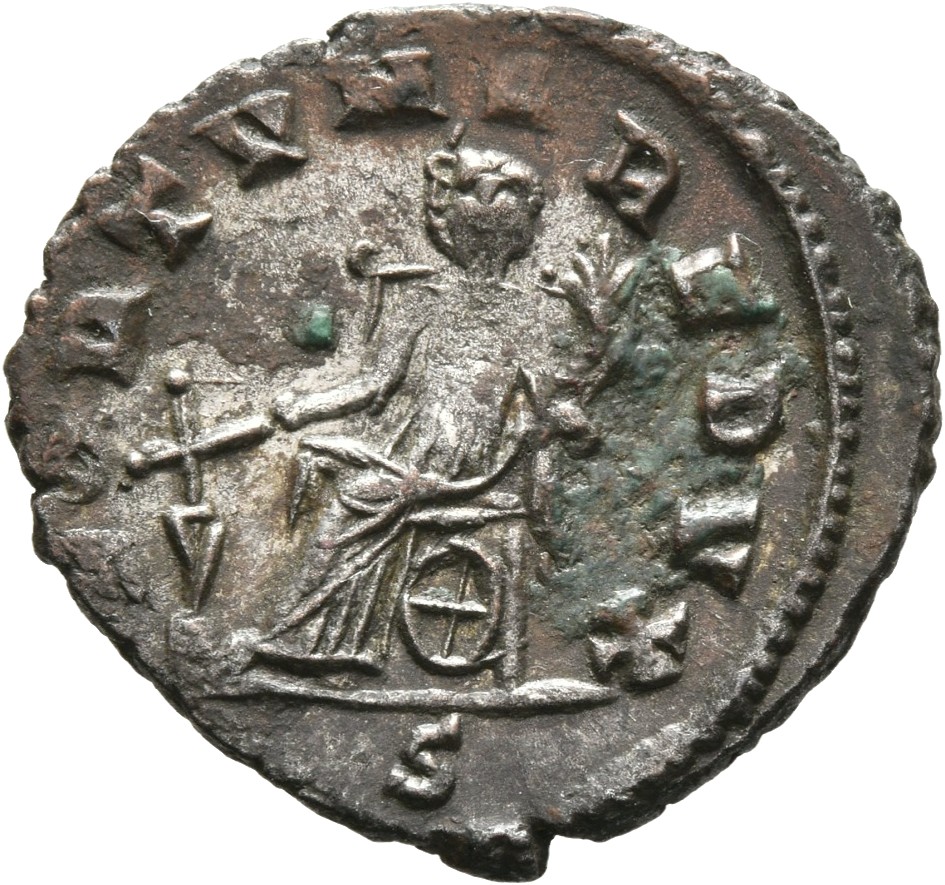 RIC V Gallienus 194Ak: Subtype 1 Gallienus reverse, Fortuna, draped, seated left, holding rudder in right hand and cornuco...