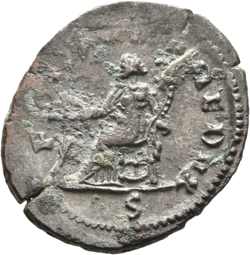 RIC V Gallienus 194Ak: Subtype 1 Gallienus reverse — Fortuna, draped, seated left, holding rudder in right hand and cornuc...