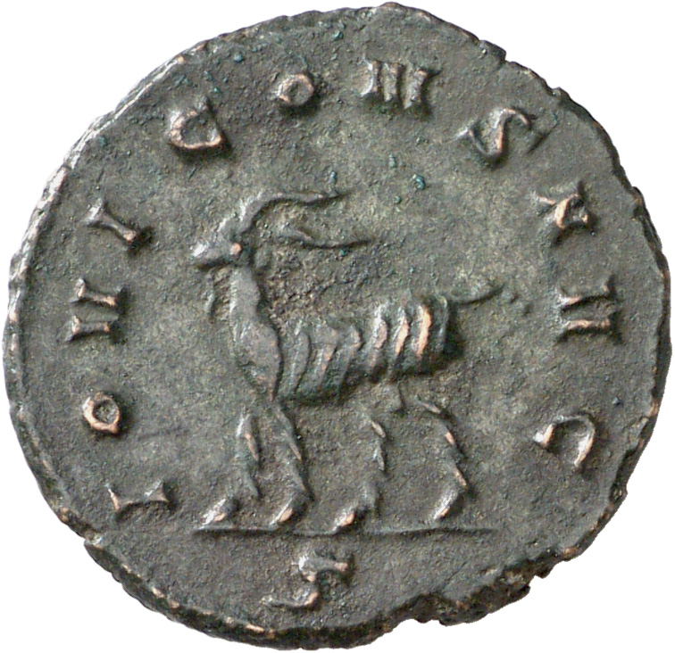 RIC V Gallienus 207 Gallienus reverse, Goat, walking right or left