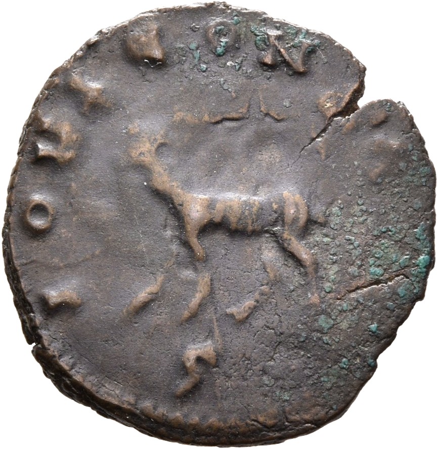 RIC V Gallienus 207f: Subtype 1 Gallienus reverse, Goat, walking right or left