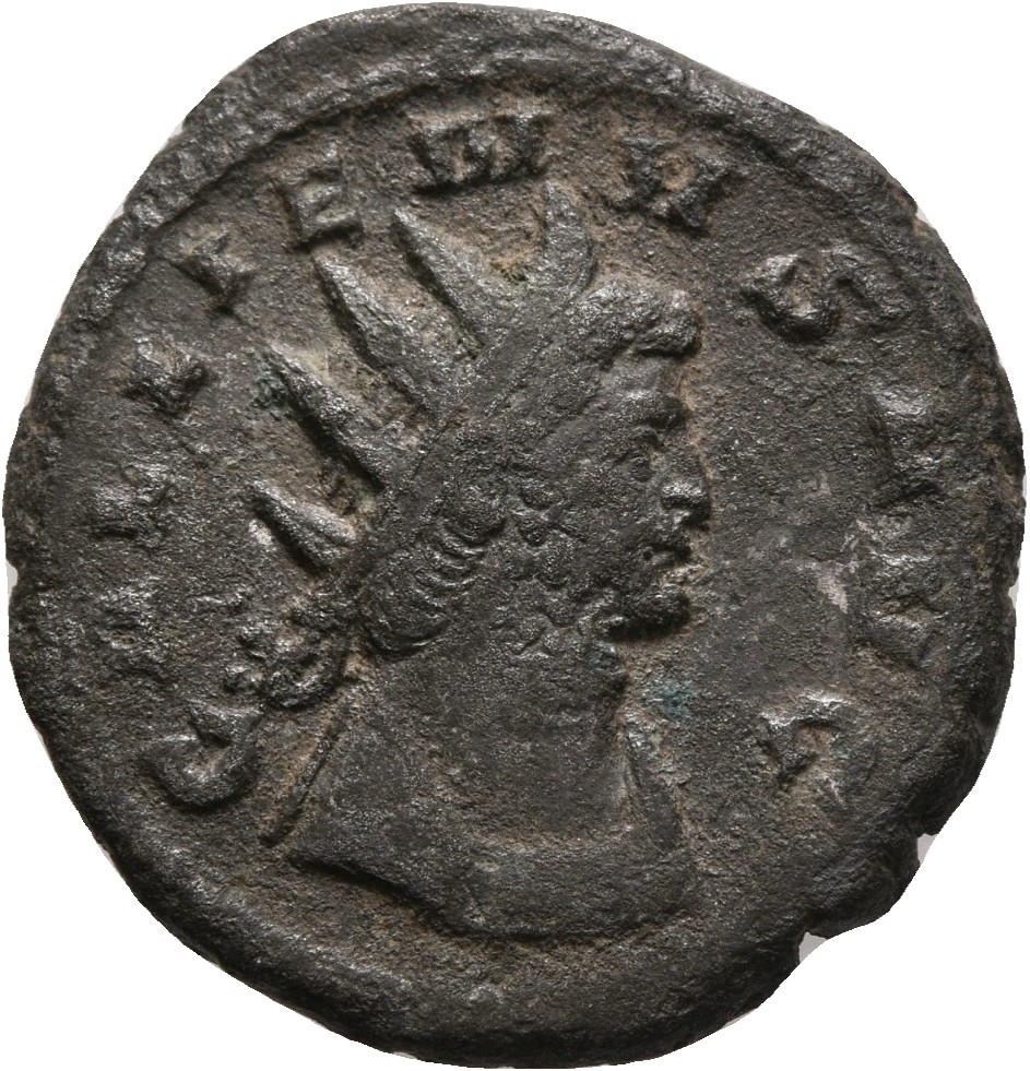 RIC V Gallienus 216f: Subtype 1 Gallienus obverse, Bust of Gallienus, radiate, cuirassed, right