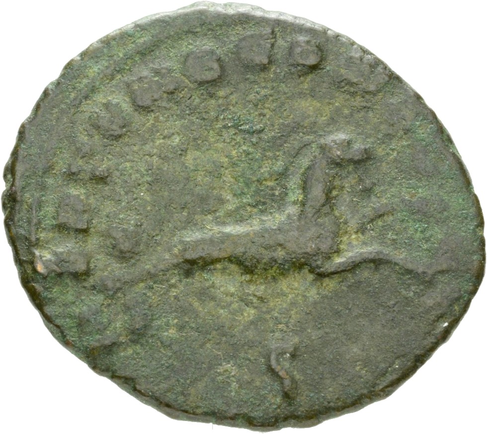 RIC V Gallienus 245k: Subtype 3 Gallienus reverse, Hippocamp or capricorn, right