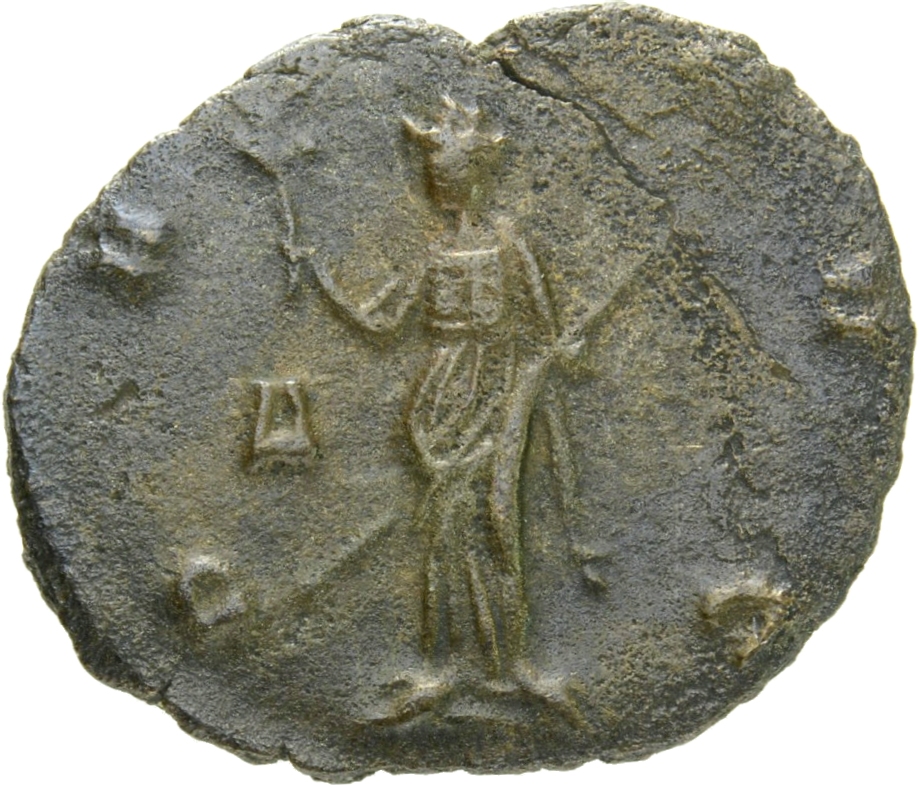 RIC V Gallienus 256k: Subtype 4 Gallienus reverse, Pax, draped, standing left, holding olive-branch in right hand and scep...