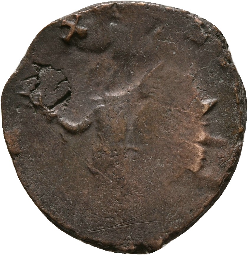 RIC V Gallienus 256k Gallienus reverse, Pax, draped, standing left, holding olive-branch in right hand and sceptre in left...