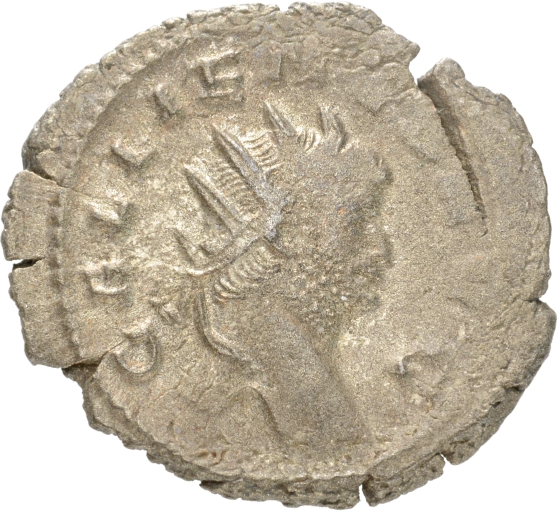 Gallienus obverse — Head of Gallienus, radiate, right