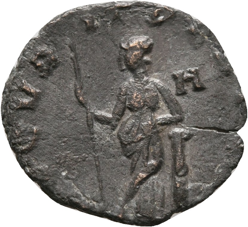 RIC V Gallienus 280k: Subtype 2 Gallienus reverse, Securitas, draped, standing left, legs crossed, leaning on column, hold...