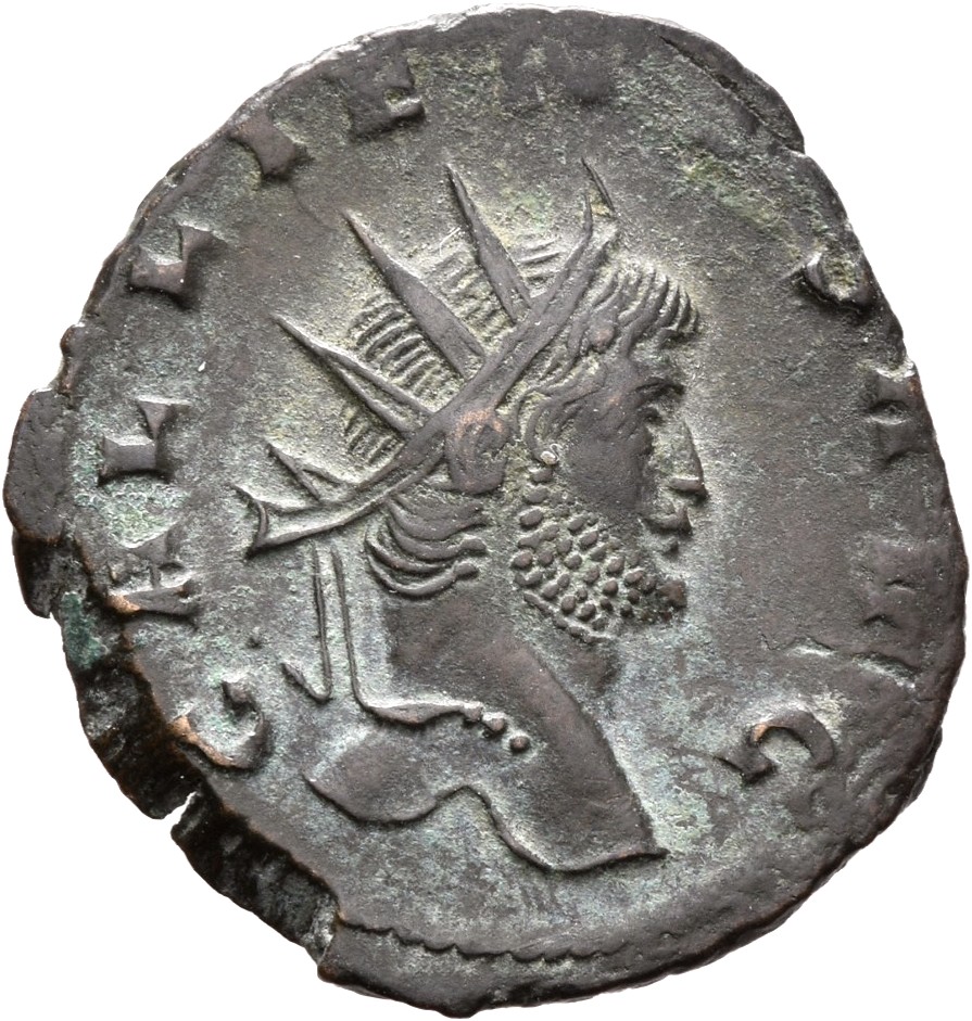 RIC V Gallienus 283k: Subtype 1 Gallienus obverse, Head of Gallienus, radiate, right