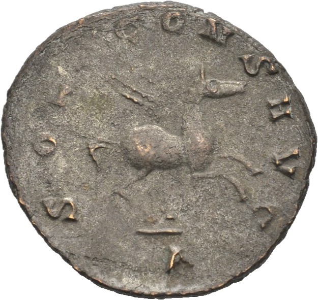 RIC V Gallienus 283k: Subtype 1 Gallienus reverse, Pegasus, right, springing heaven-ward