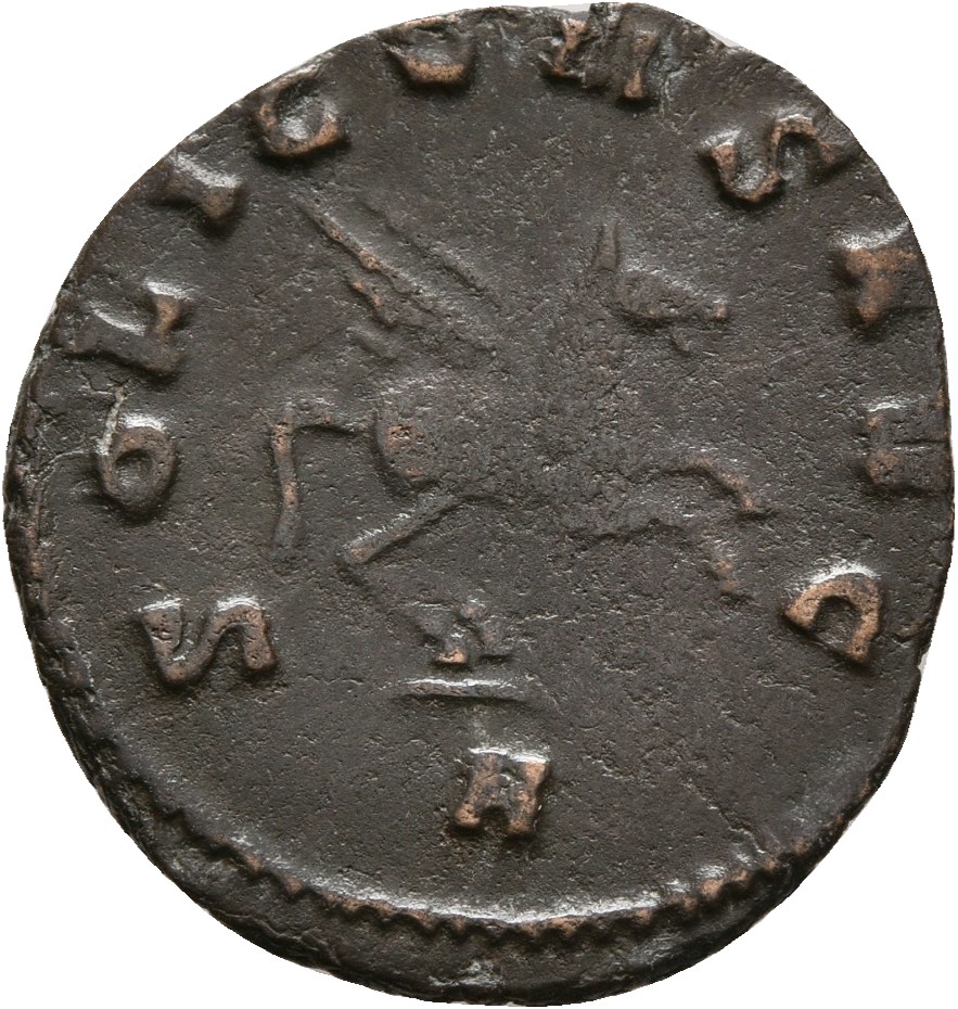 RIC V Gallienus 283k: Subtype 3 Gallienus reverse, Pegasus, right, springing heaven-ward