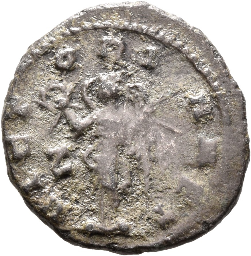 RIC V Gallienus 297k: Subtype 1 Gallienus reverse, Victory, winged, draped, standing left, holding wreath in right hand an...