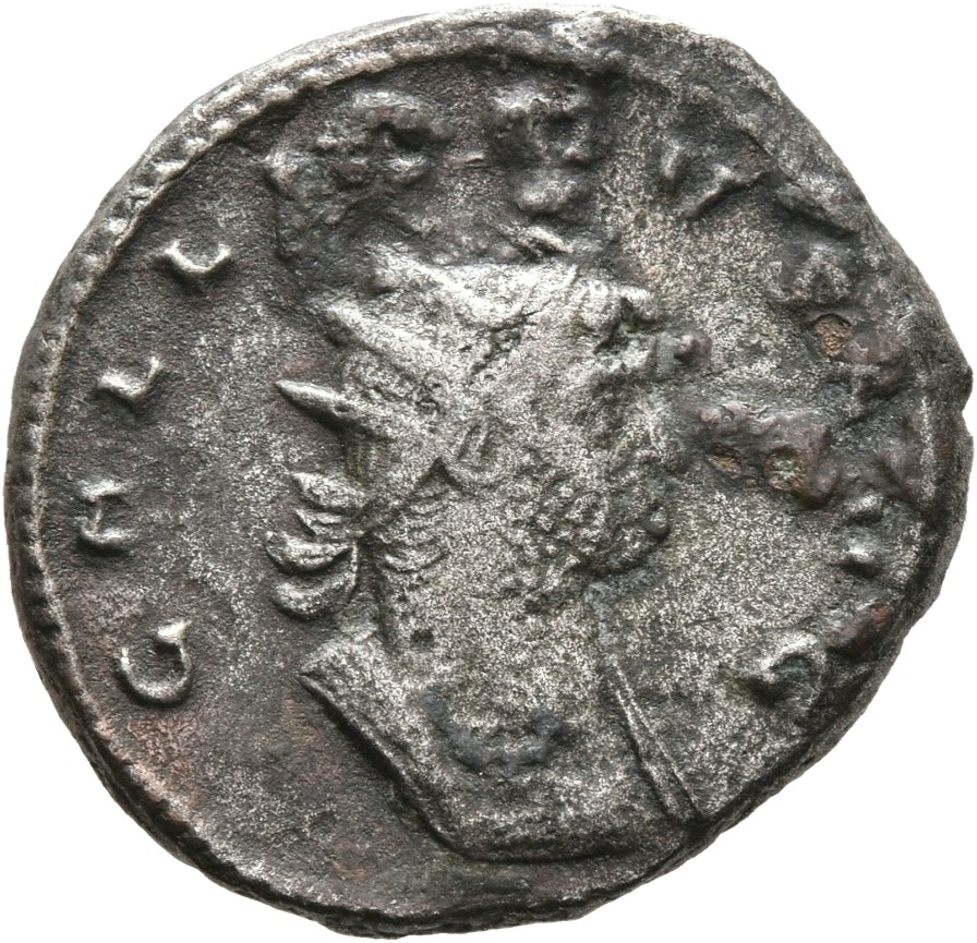 RIC V Gallienus 305f: Subtype 1 Gallienus obverse, Bust of Gallienus, radiate, cuirassed, right
