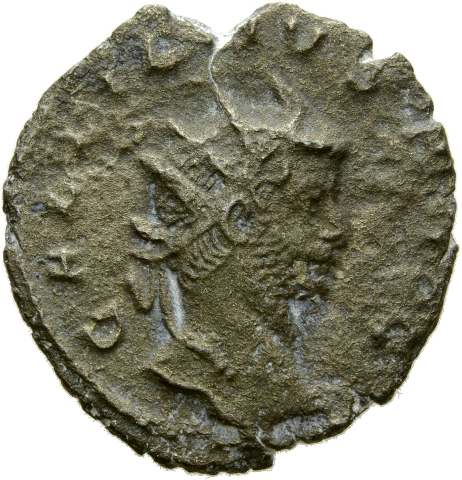 Gallienus obverse — Kopf des Gallienus mit Strahlenkrone nach r.