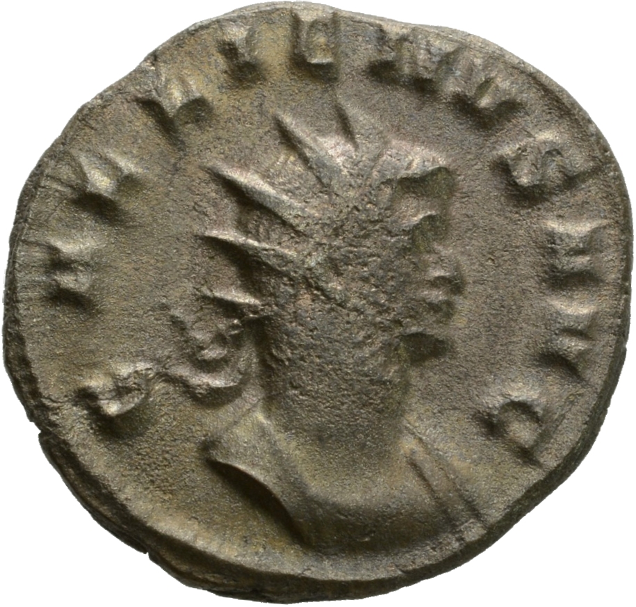 RIC V Gallienus 325f: Subtype 1 Gallienus obverse, Bust of Gallienus, radiate, cuirassed, right