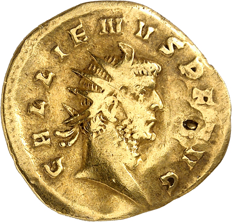 RIC V Gallienus 33 Gallienus obverse, Head of Gallienus, radiate, right