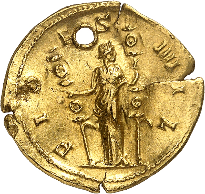 RIC V Gallienus 38 Gallienus reverse, Fides, draped, standing left, holding ensign in each hand
