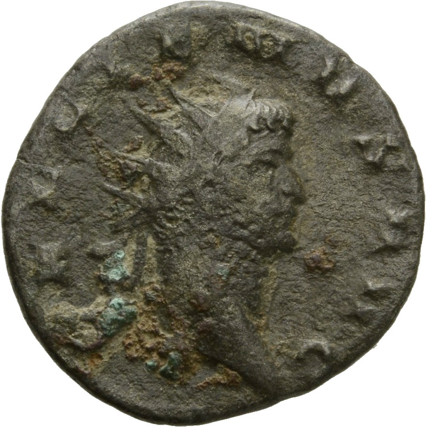Gallienus obverse — Head of Gallienus, radiate, right