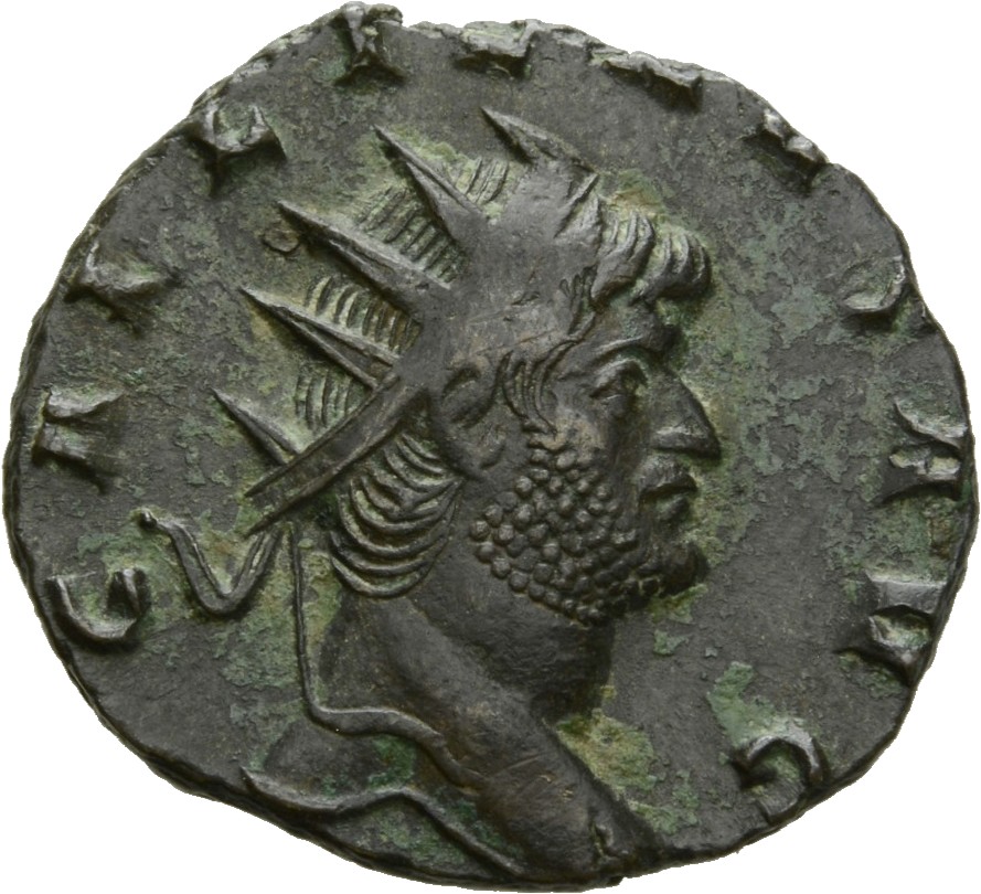 Gallienus obverse — Head of Gallienus, radiate, right