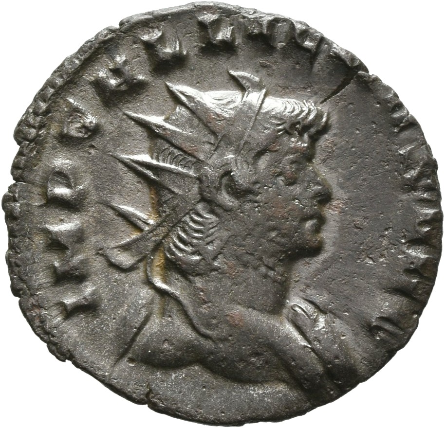 RIC V Gallienus 483aA: Subtype 2 Gallienus obverse, Bust of Gallienus, radiate, draped, right