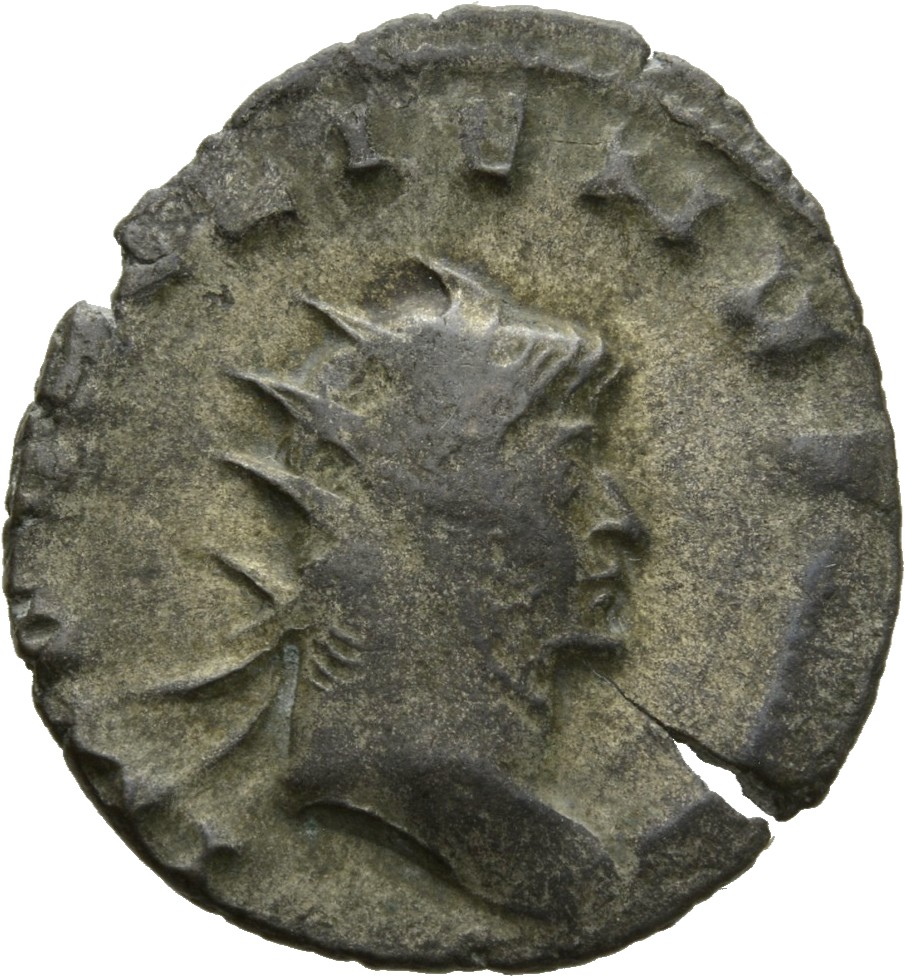 Gallienus obverse — Head of Gallienus, radiate, right