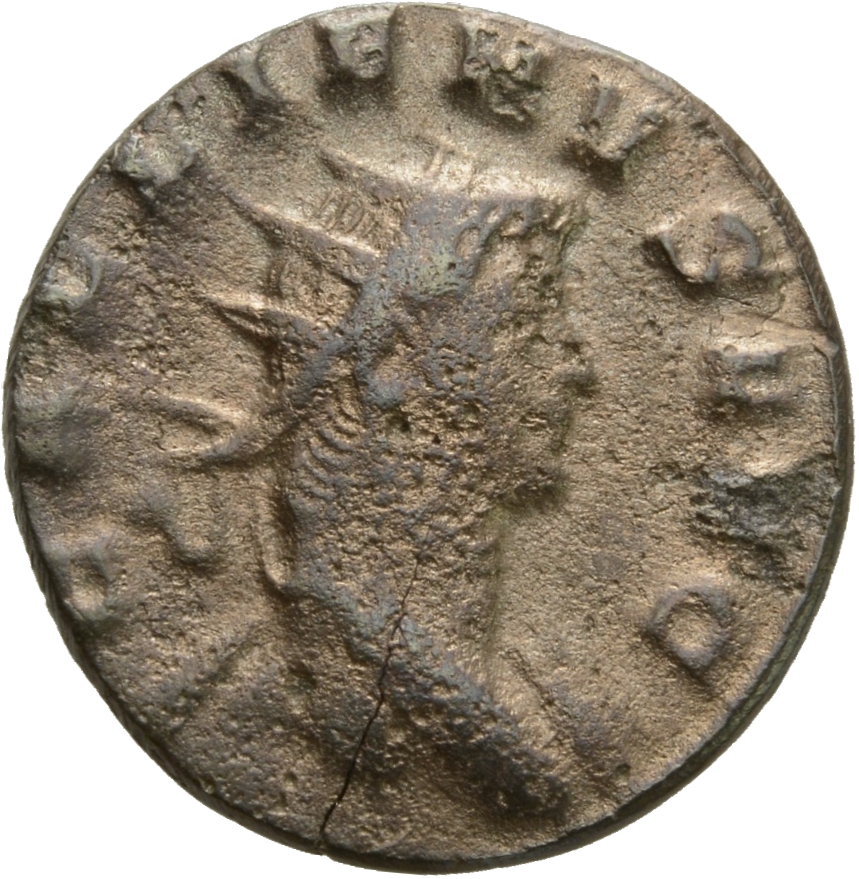 Gallienus obverse — Head of Gallienus, radiate, right