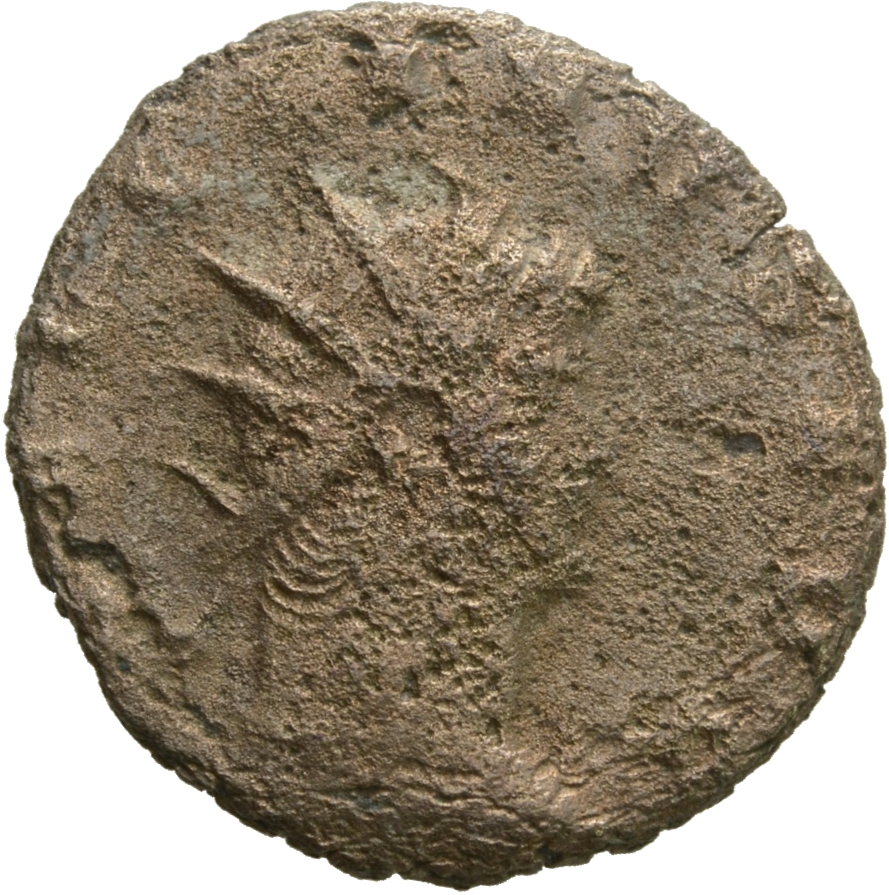 Gallienus obverse — Head of Gallienus, radiate, right