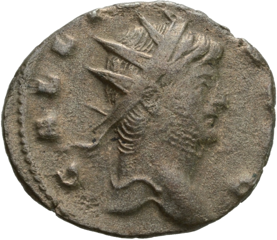 Gallienus obverse — Head of Gallienus, radiate, right