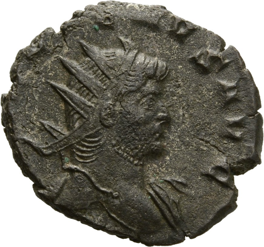 Gallienus obverse — Head of Gallienus, radiate, right