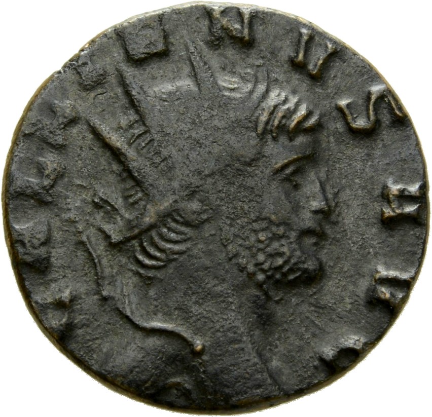 Gallienus obverse — Head of Gallienus, radiate, right