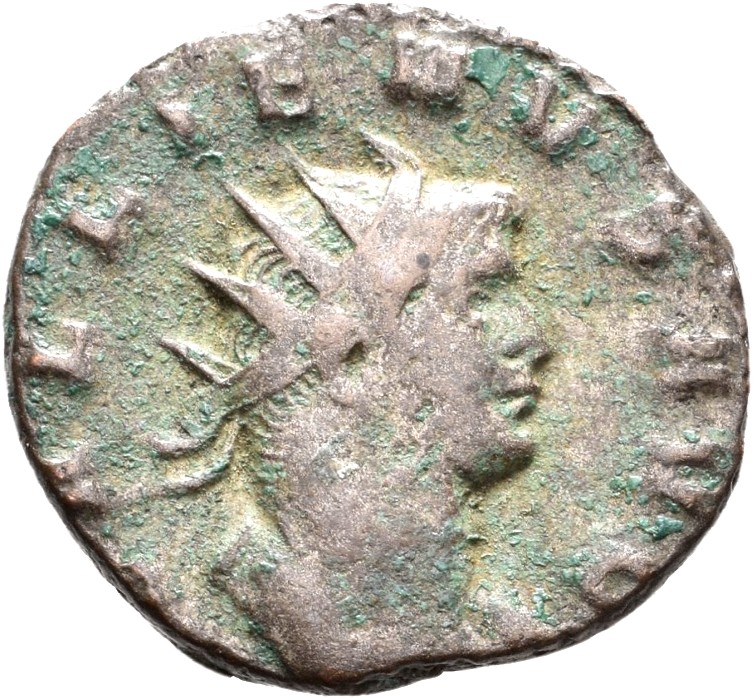 RIC V Gallienus 534 Gallienus obverse, Büste des Gallienus mit Strahlenkrone und Rüstung n.r.