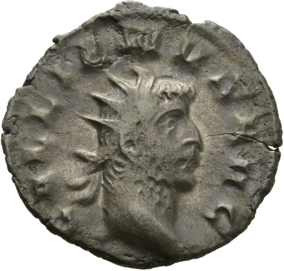 Gallienus obverse — Head of Gallienus, radiate, right