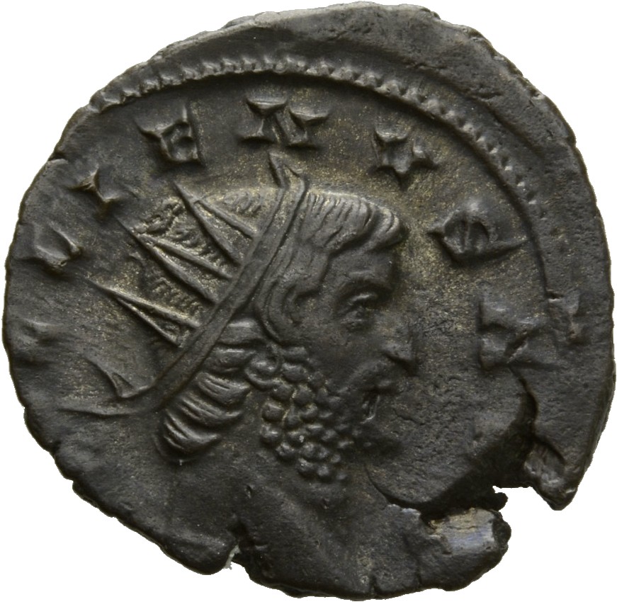 Gallienus obverse — Head of Gallienus, radiate, right