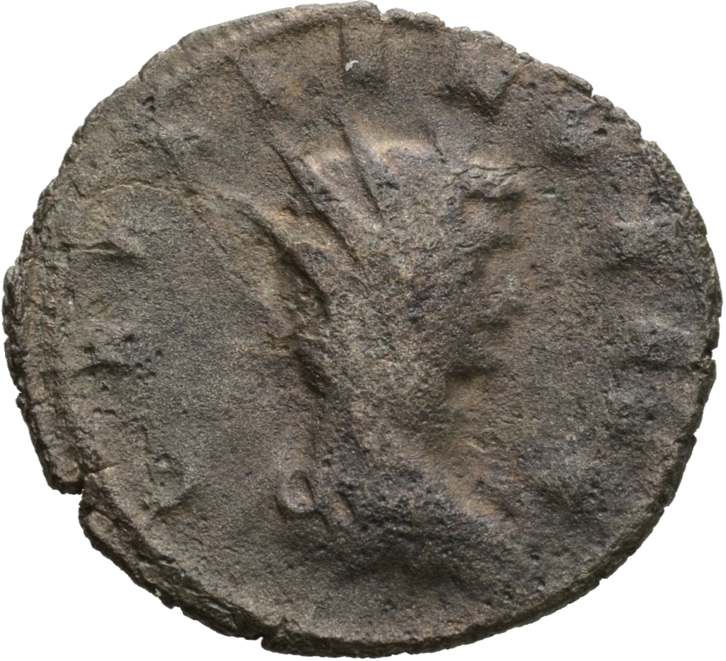 Gallienus obverse — Head of Gallienus, radiate, right