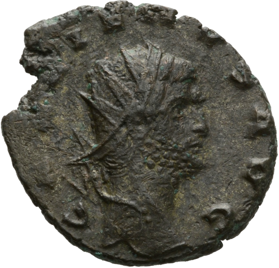 Gallienus obverse — Head of Gallienus, radiate, right