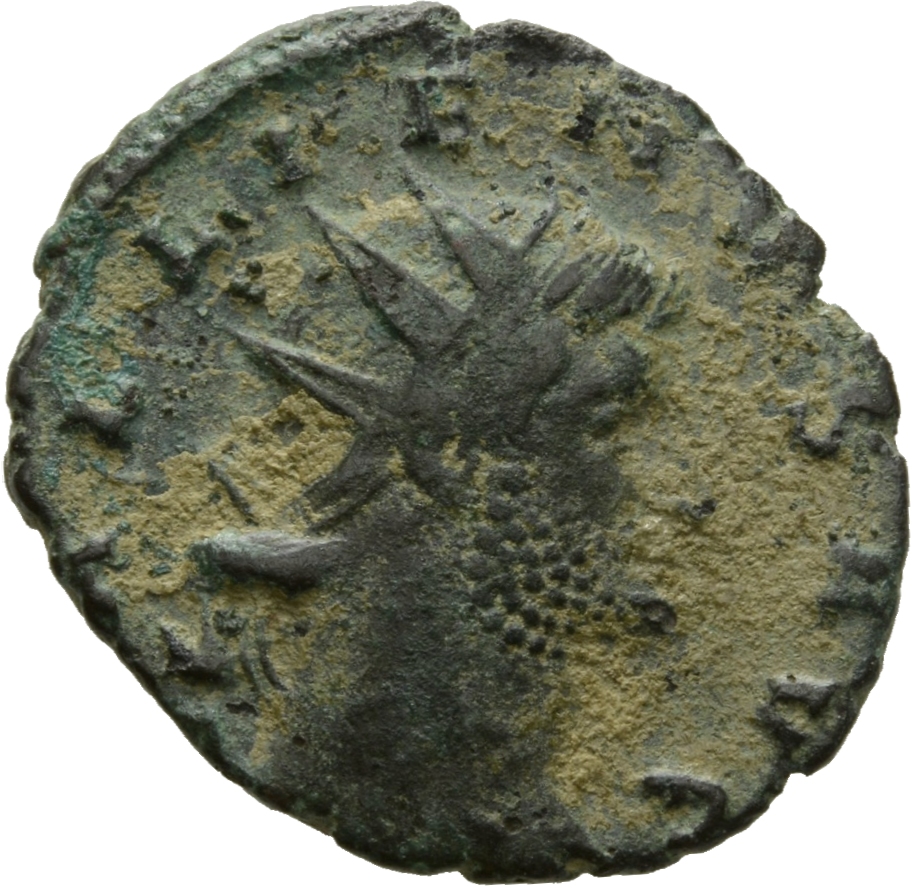 Gallienus obverse — Head of Gallienus, radiate, right
