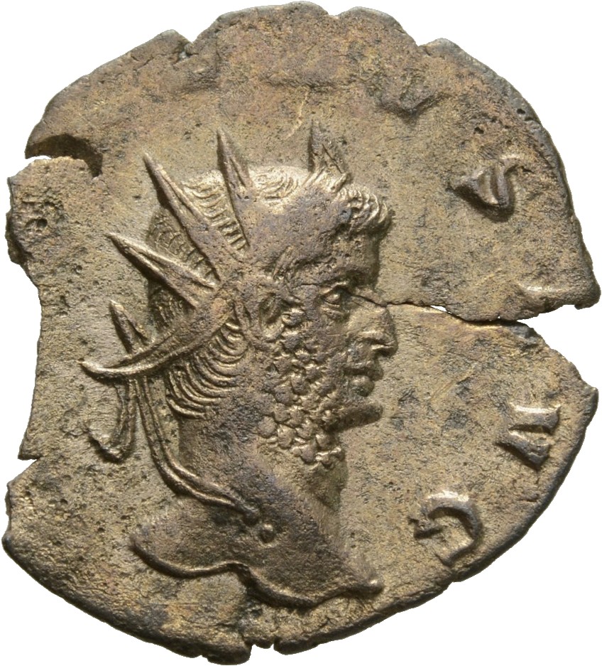 Gallienus obverse — Head of Gallienus, radiate, right