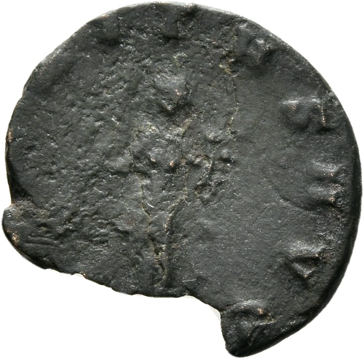 RIC V Gallienus 585 Gallienus reverse, Uberitas, draped, standing left, holding bunch of grapes in right hand and cornucop...