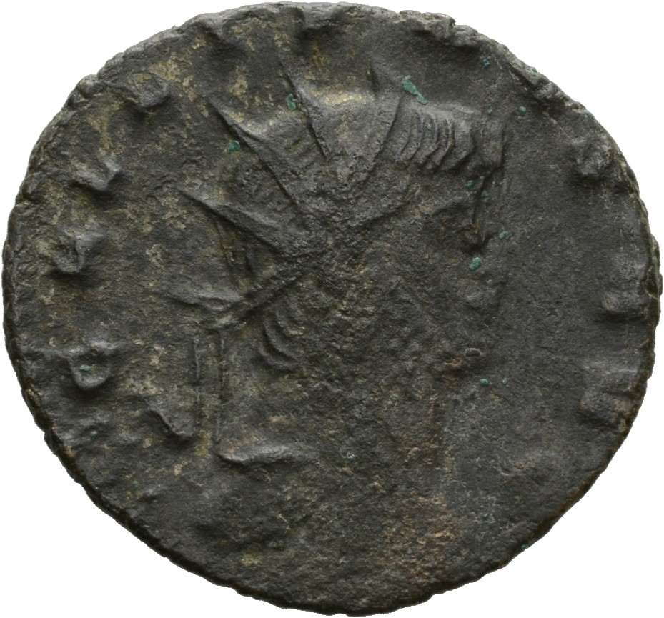 Gallienus obverse — Head of Gallienus, radiate, right