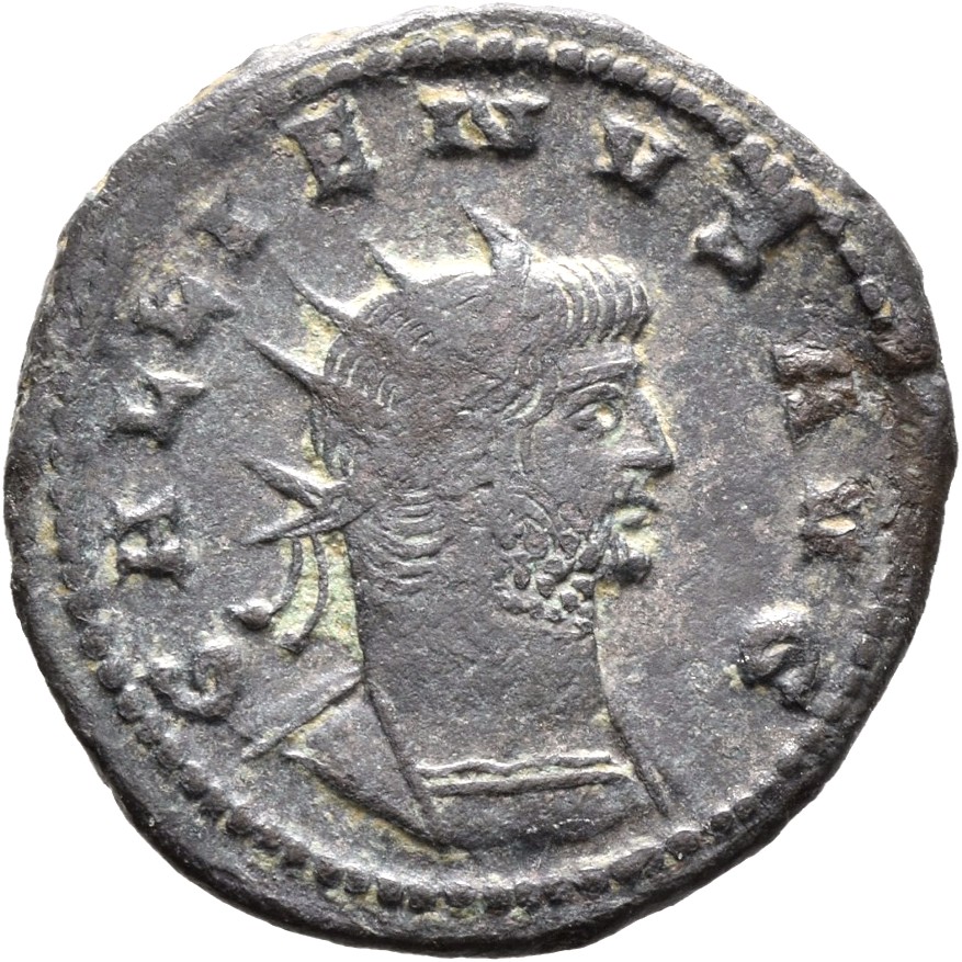 RIC V Gallienus 607f: Subtype 1 Gallienus obverse, Bust of Gallienus, radiate, cuirassed, right