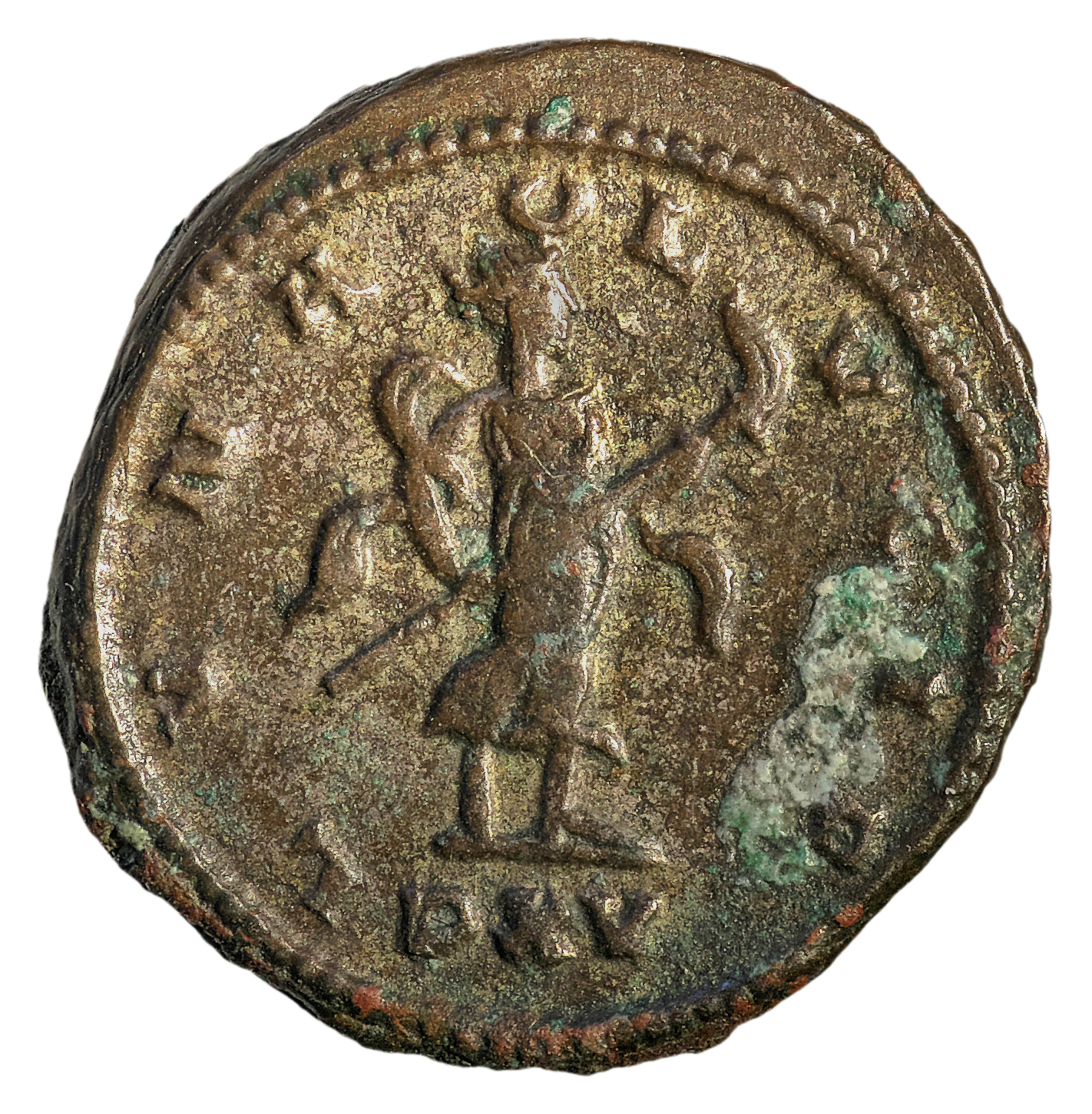 RIC V Gallienus 609 Gallienus reverse, Diana, draped, walking right, holding torch
