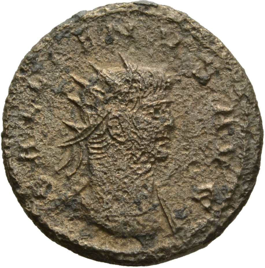 RIC V Gallienus 609f: Subtype 1 Gallienus obverse, Bust of Gallienus, radiate, cuirassed, right