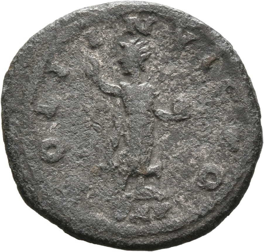 RIC V Gallienus 611a: Subtype 1 Gallienus reverse, Sol, radiate, draped, standing left, raising right hand and holding glo...