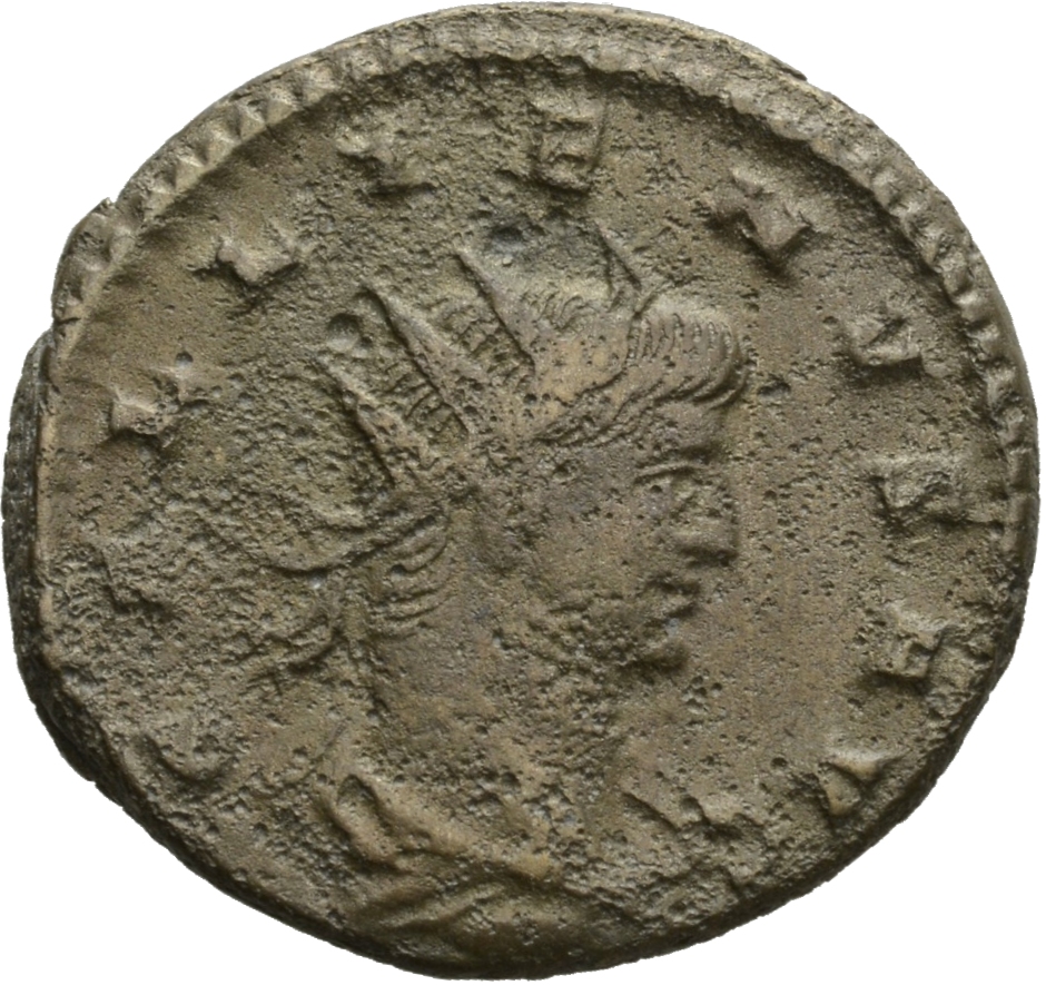 Gallienus obverse — Bust of Gallienus, radiate, draped, right
