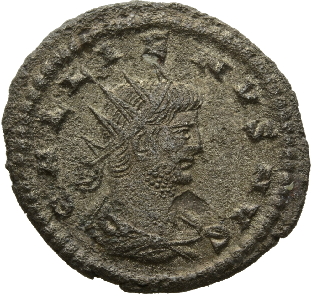 Gallienus obverse — Bust of Gallienus, radiate, draped, right