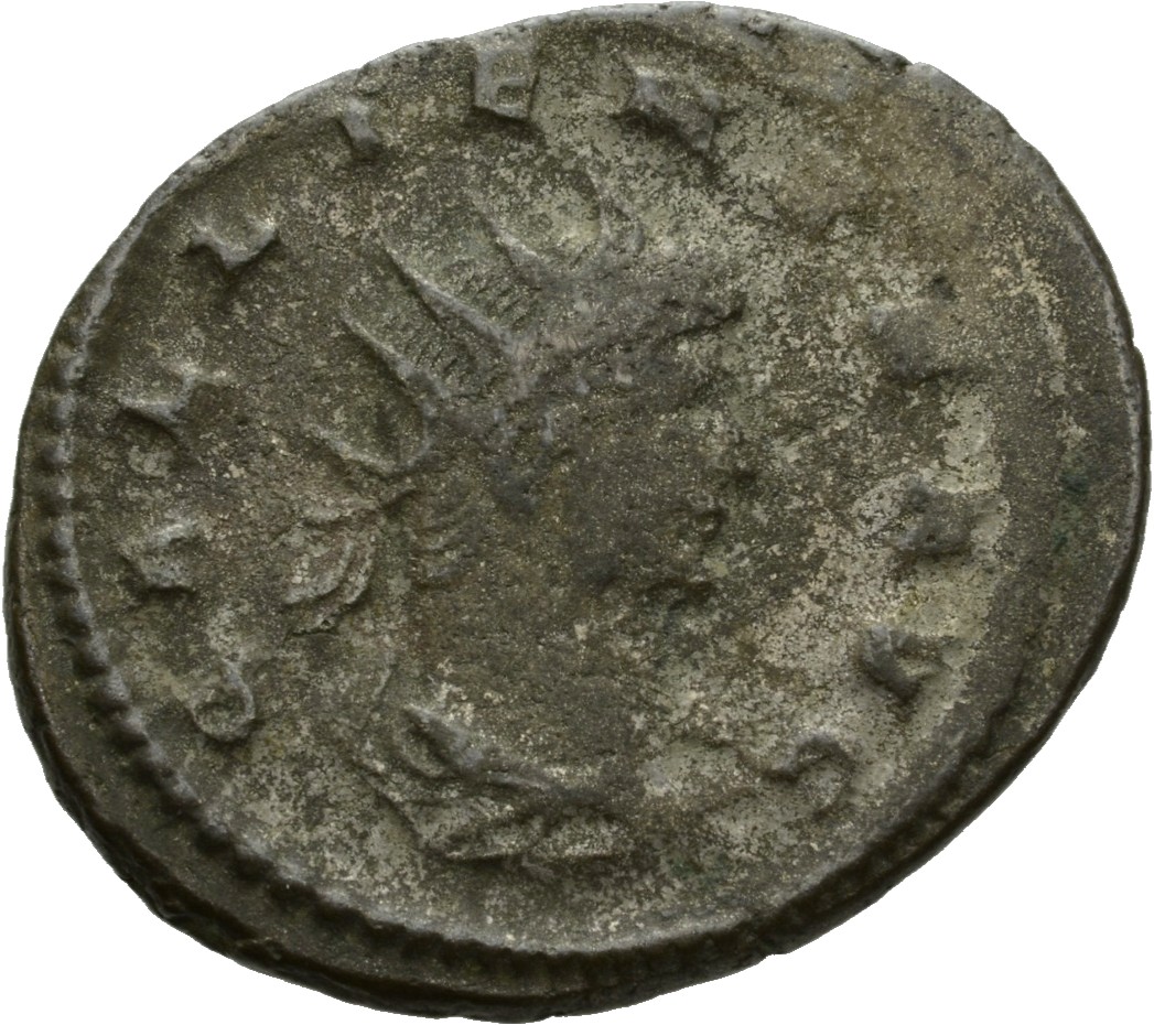 Gallienus obverse — Bust of Gallienus, radiate, draped, right