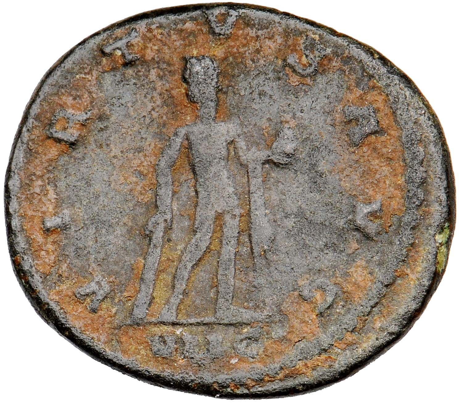RIC V Gallienus 623f Gallienus reverse, Hercules, nude except for cloak draped over left arm, standing right, holding club...