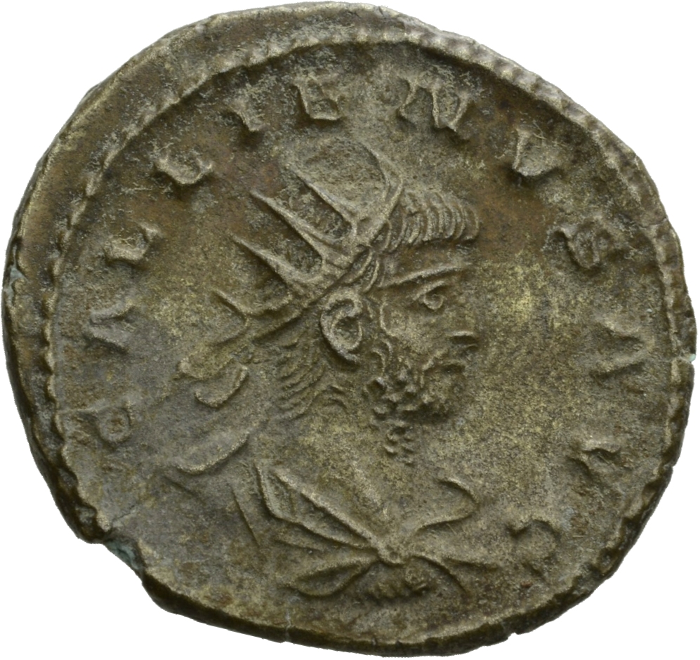 Gallienus obverse — Bust of Gallienus, radiate, draped, right