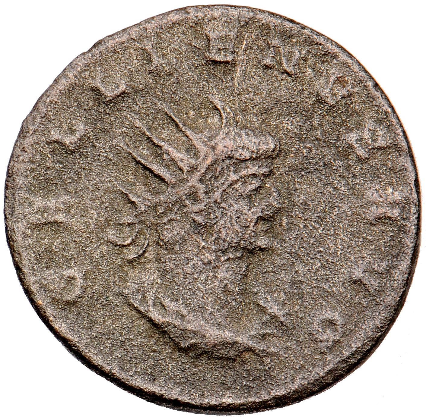 RIC V Gallienus 649 Gallienus obverse, Drapierte Büste des Gallienus n. r. mit Strahlenkrone.