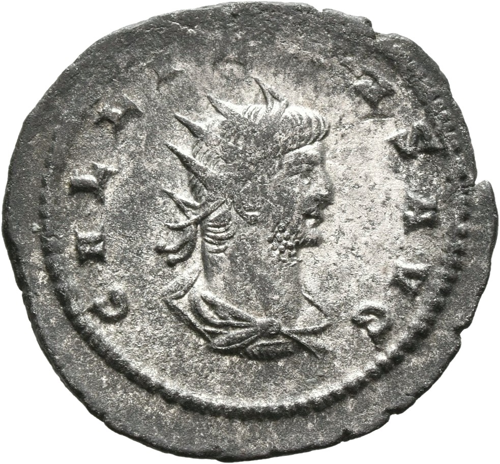 RIC V Gallienus 656c: Subtype 2 Gallienus obverse, Bust of Gallienus, radiate, draped, cuirassed, right