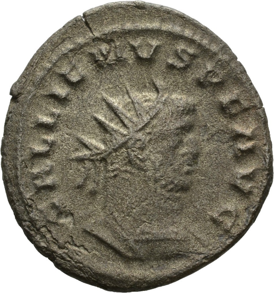 RIC V Gallienus 662f: Subtype 1 Gallienus obverse, Bust of Gallienus, radiate, cuirassed, right